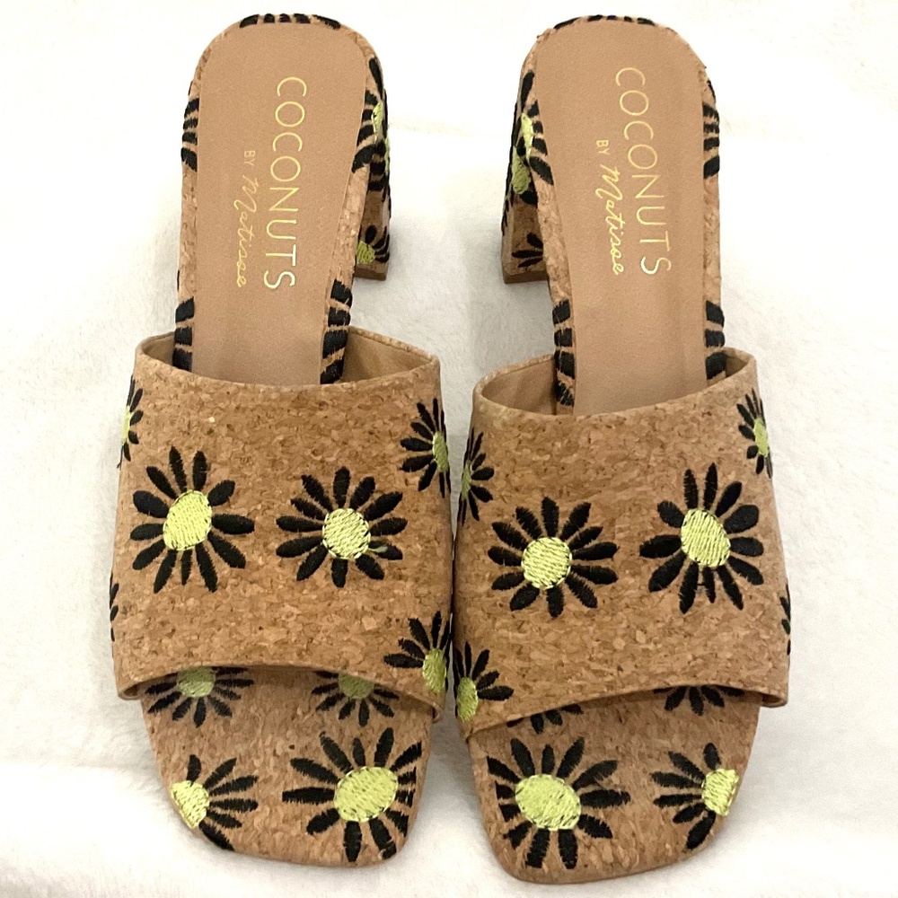 Coconuts By Matisse Kristin Boho Cottage Core Resort Y2K Mule Heel Sandal Sz 10M - Picture 5 of 16